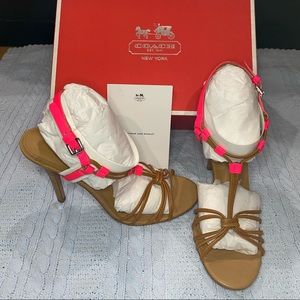 NIB Coach Lana VG pink strapy sandal - sz 6